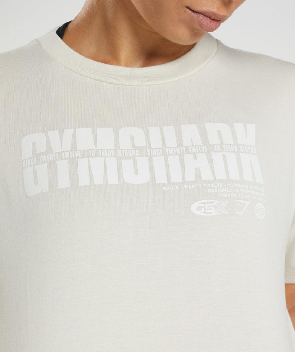 Gymshark Gs10 Year Midi Ženske Ošišane Majice Sive | HR 3681WNB